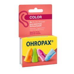 OHROPAX Color Ohrstöpsel – IN-Ohr-Stöpsel aus weichem Schaumstoff – besonders komfortabel, auch bei langem Tragen – Schalldämmwert SNR 35 dB – ideal für Party, Event und Auszeit – 8 Stück 8 Stück Color New Angebot bei HelloDeals