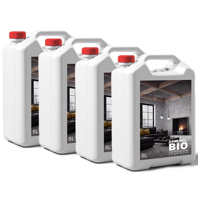 4x5 Liter Bioethanol Premium 100% fürAlkohol für Kamin (Bioethanol Premium, 20L) 20L Geruchlos