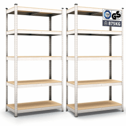 Panorama24 Belko Schwerlastregal 2er Set Lagerregal 180 x 90 x 40 cm, 2 Stück, Kellerregal, Steckregal, Werkstattregal belastbar bis 875kg Angebot bei HelloDeals