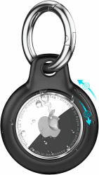 TNSNK Wasserdicht for Apple Airtag Holder hülle with Lock, Airtag Anhänger Schlüsselanhänger Case with Keychain for Luggage/Bicycles/Pets-(Black) C1- Black Angebot bei HelloDeals