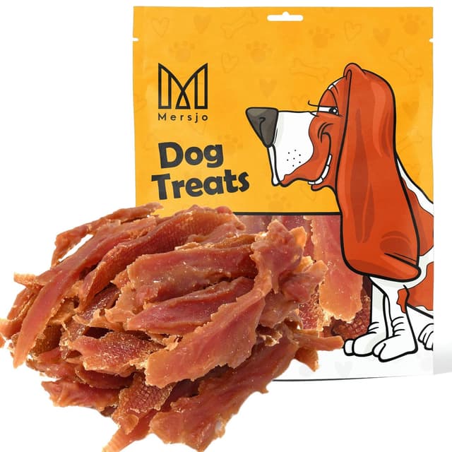 MERSJO Hundeleckerli - 92% Hoher Fleischanteil, Keine Zusatzstoffe, Getreide- und Zuckerfrei, Leckereien für Hunde zur täglichen Ergänzung, Natürliche Kauhilfe, Getrocknete Entenbrust, 500g Entenbrust 500 g (1er Pack)