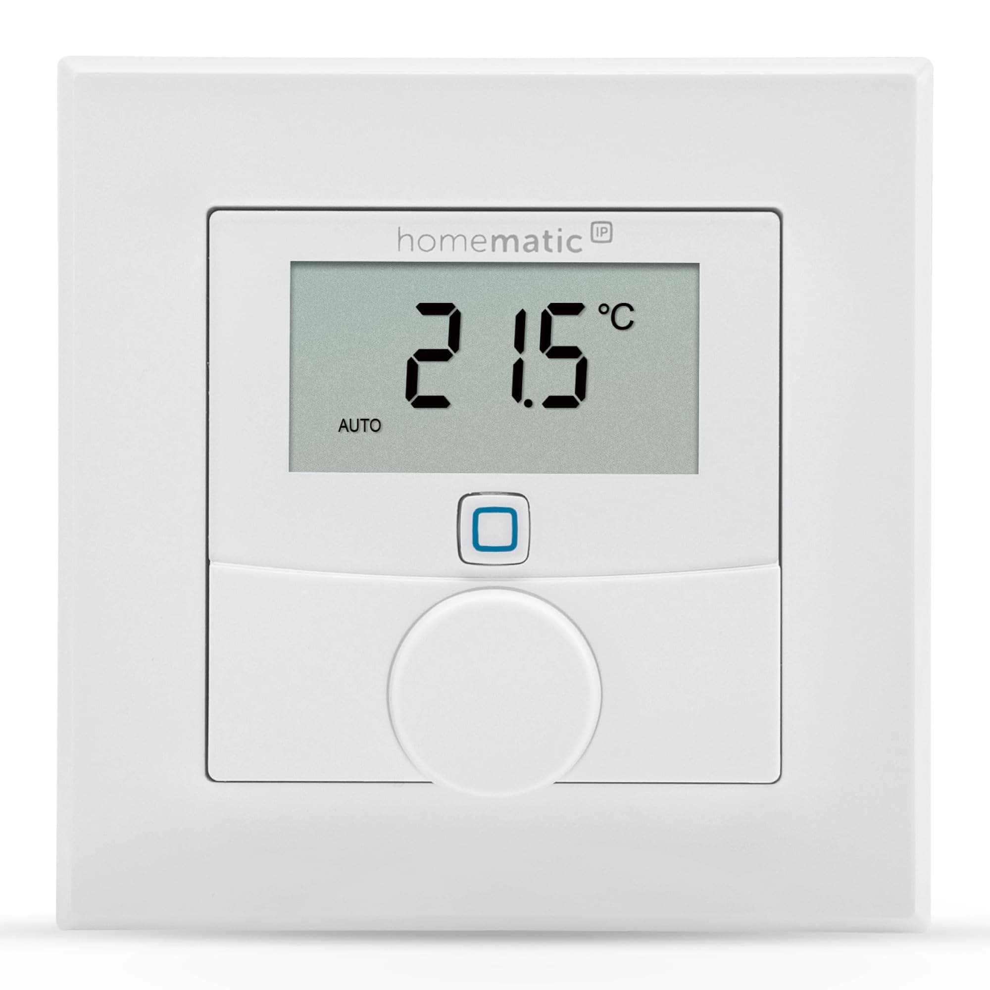 Homematic IP Smart Home Wandthermostat mit Luftfeuchtigkeitssensor, digitales Thermostat Heizkörper/Fußbodenheizung mit App, Temperaturmessung, Energie sparen, 156669A0 Display, mit Stellrad, Version 2