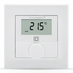 Homematic IP Smart Home Wandthermostat mit Luftfeuchtigkeitssensor, digitales Thermostat Heizkörper/Fußbodenheizung mit App, Temperaturmessung, Energie sparen, 156669A0 Display, mit Stellrad, Version 2 Angebot bei HelloDeals