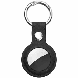 Ainiv Schutzhülle für AirTag, Leder Keyring Schutzhülle Kompatibel mit AirTags, Leder Keyring für AirTag, Tragbar Leder Hülle Schlüsselanhänger Case, Cover mit Schlüsselanhänger, Schwarz #1 Schwarz Angebot bei HelloDeals