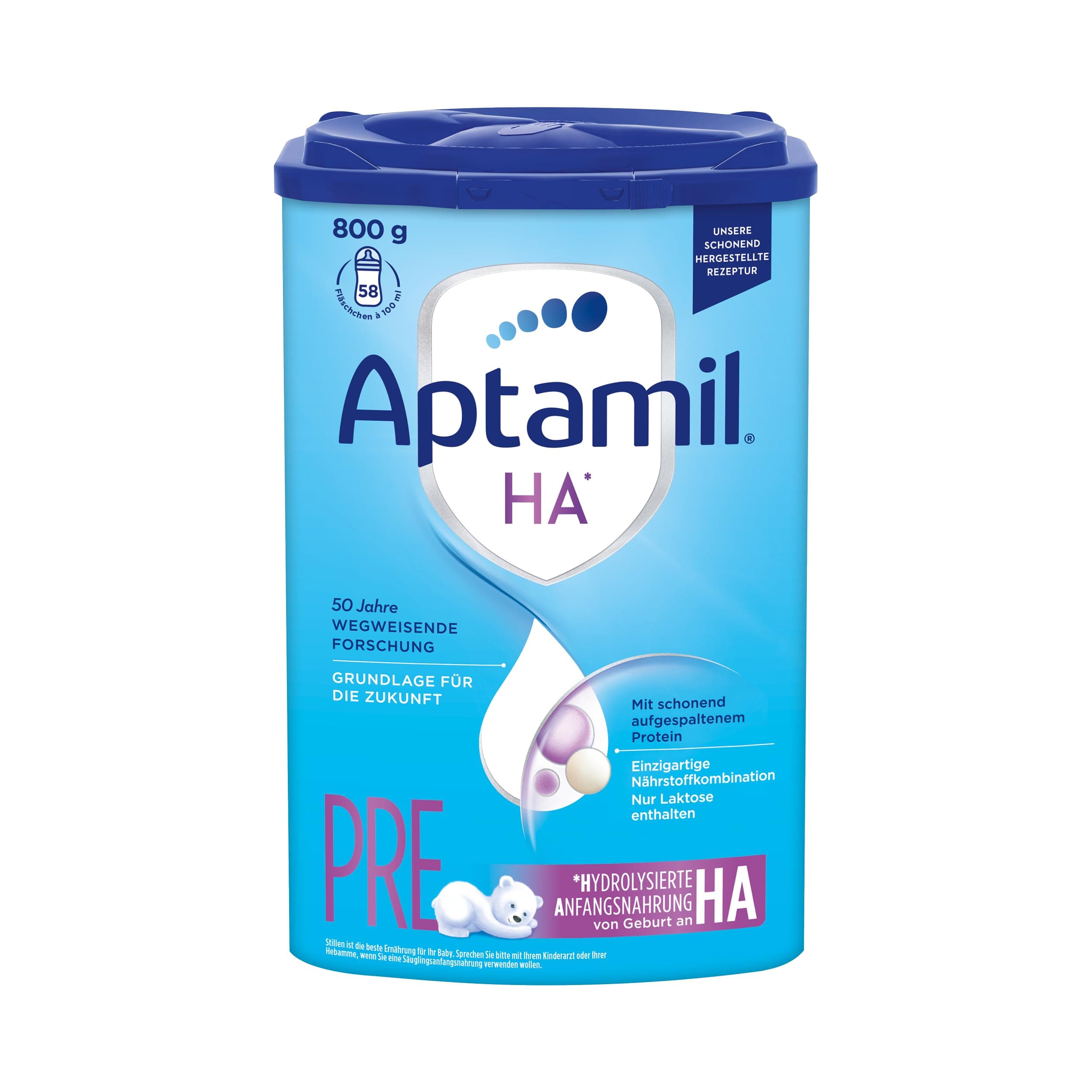 Aptamil HA PRE – Anfangsmilch von Geburt an, Mit DHA, Nur Laktose, Ohne Palmöl, Babynahrung, Milchpulver, 1x 800 g Aptamil HR PRE 800 g (1er Pack)