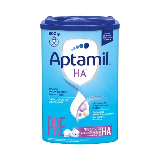 Aptamil HA PRE – Anfangsmilch von Geburt an, Mit DHA, Nur Laktose, Ohne Palmöl, Babynahrung, Milchpulver, 1x 800 g Aptamil HR PRE 800 g (1er Pack)