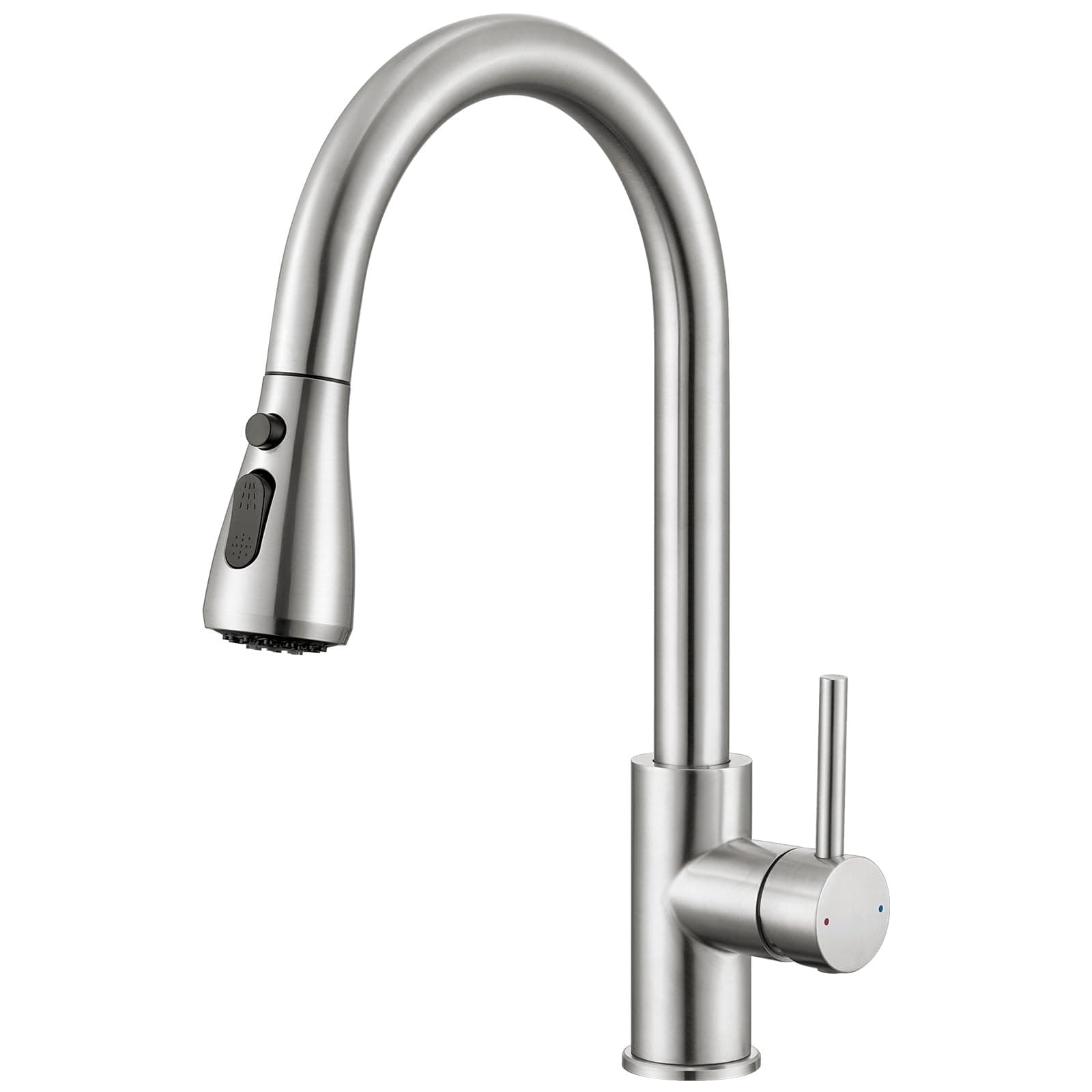 CECIPA Wasserhahn Küche mit 3 Modi, Hochdruck Küchenarmatur mit Brause Ausziehbar, Mischbatterie Küche 360° Schwenkbar, Einhebel Spültischarmatur Küche mit Hohem Bogen, Armatur Küche Edelstahl Edelstahl Gebürstet