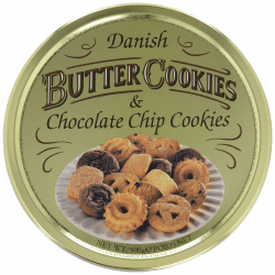 Danish Butter Cookies & Chocolate Chip Cookies, dänische Butterkekse, Gebäckmischung Dose, 500 g 500 g (1er Pack) Angebot bei HelloDeals