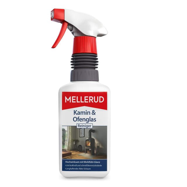 MELLERUD Kamin & Ofenglas Reiniger | 1 x 0,5 l | Reinigungsmittel zum Entfernen von hartnäckigen Verschmutzungen auf Kamin- und Ofenglasscheiben Single 500 ml (1er Pack)
