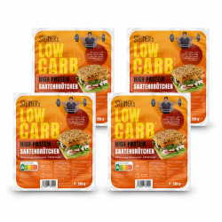 STEINER´s Low Carb High Protein Saatenbrötchen | 92% weniger Kohlenhydrate | high protein | nur 2,8g Kohlenhydrate | 23g Eiweiß (4er Pack, 16 Stk.) 4 x 280g - 16 Brötchen Angebot bei HelloDeals