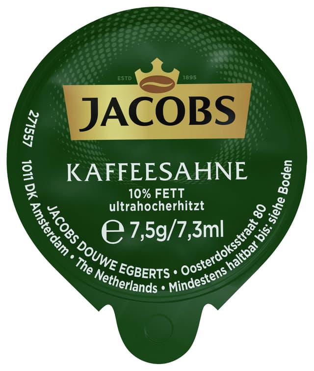 Jacobs Professional Kaffeesahne, hygienisch einzeln verpackt, für Tee & Kaffee geeignet, Tassenportion, 10% Fett, 7,5 g pro Portion, 240 Stück