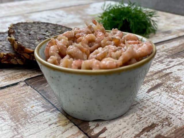 Krabbenfleisch | frisch gepulte Nordseekrabben | 100g Feinste Qualität | Gekühlter Versand | Nordseekrabbenfleisch 100 Gramm