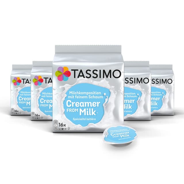 Tassimo Kapseln Milchkomposition, 5 x 16 Pads, 80 Milchkapseln Milch 344 g (5er Pack)