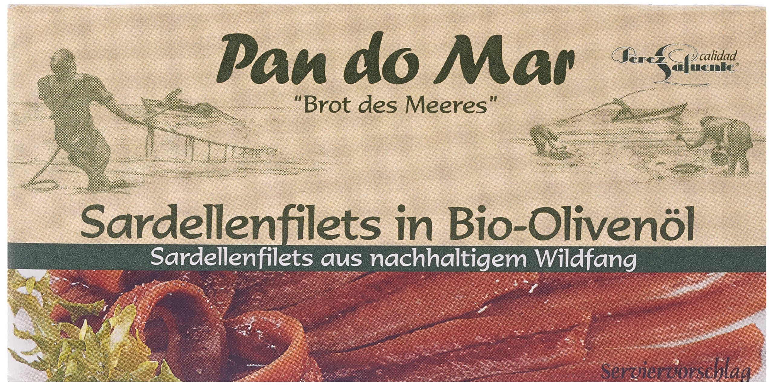 Pan do Mar Sardellenfilets (Anchovis) in Bio Olivenöl, 5er Pack (5 x 50 g)