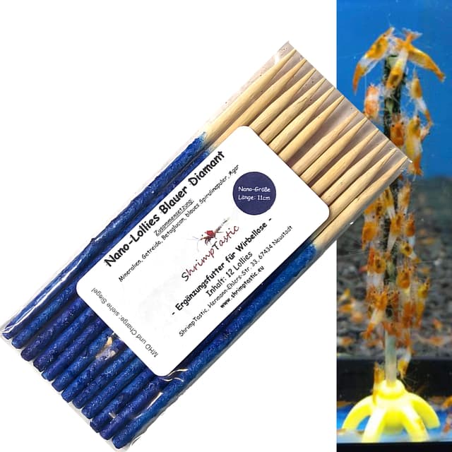 Nano-Lollies Blue Dream 11cm / 12 Stück/Futter Garnelen Lollies Lutscher Sticks Stangen