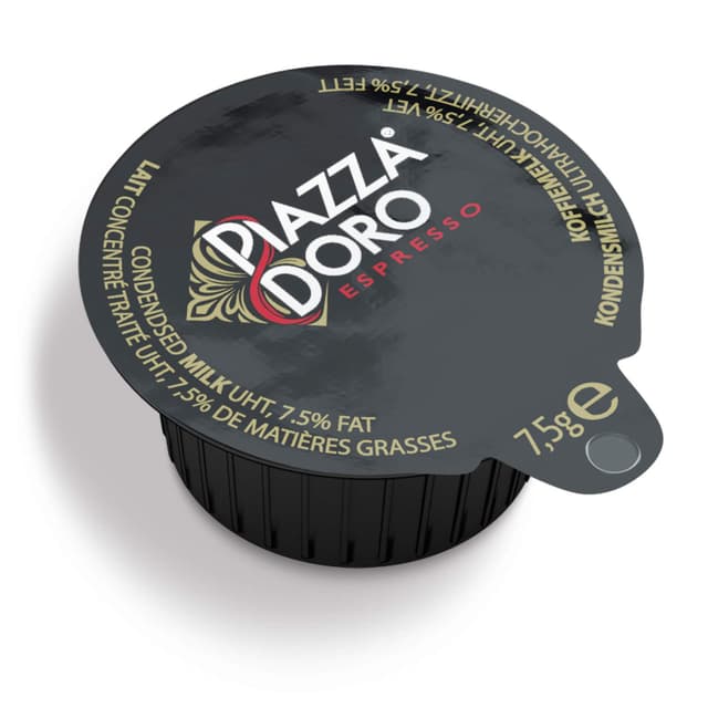 Piazza D'Oro Kondensmilch, hygienisch einzeln verpackt, für Tee & Kaffee geeignet, Tassenportion, 7,5% Fett, 7,5 g pro Portion, 240 Stück Kaffeesahne