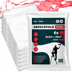 KOTARBAU® 6er Set Abdeckfolie Maler 4x5 m Transparente Plane Baufolie Transparent Staubschutzfolie Allzweck-Folie Malerplane Malerfolie Abdeckfolie für Renovierung und Umzug Angebot bei HelloDeals
