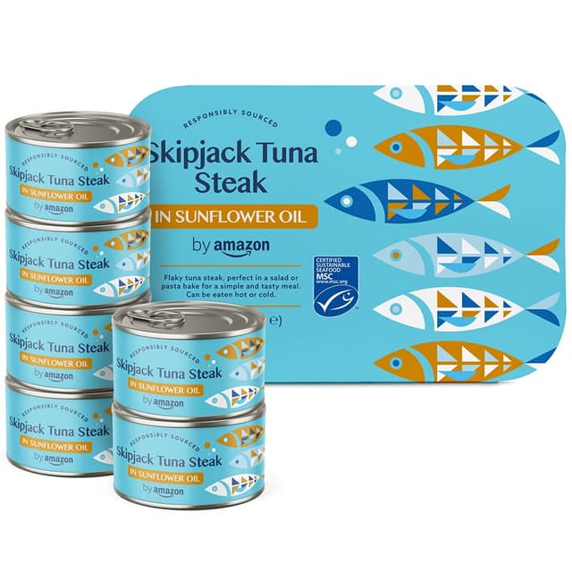 by Amazon Thunfischfilets, geschnitten, in Sonnenblumenöl, 195g, 6er-Pack Sonnenblumenöl 195 g (6er Pack)