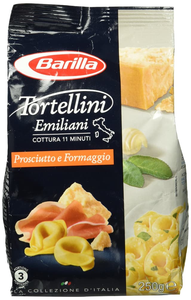 Barilla La Collezione Tortellini con Prosciutto e Formaggio (mit Schinken und Käse), 250 g 1