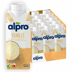 Alpro Sojadrink, Vanillegeschmack, Pflanzlicher Drink, Vegan, Laktosefrei, Glutenfrei, UHT, 15x250ml, 15er Pack Sojadrink Vanille 16.67 ml (15er Pack) Angebot bei HelloDeals