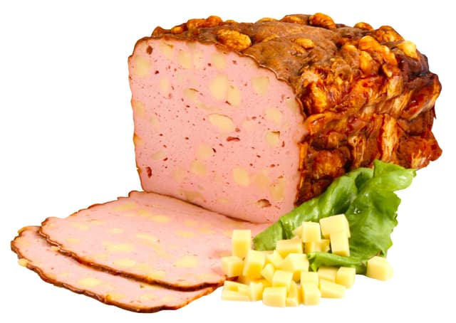 Landmetzgerei Schiessl's » Käse-Leberkäse « 1500g | »Kasleberkas« ein Klassiker aus Österreich | mit echtem Goldsteig Emmentalerwürfeln, im Ofen wunderbar knusprig gebacken! (1500g)
