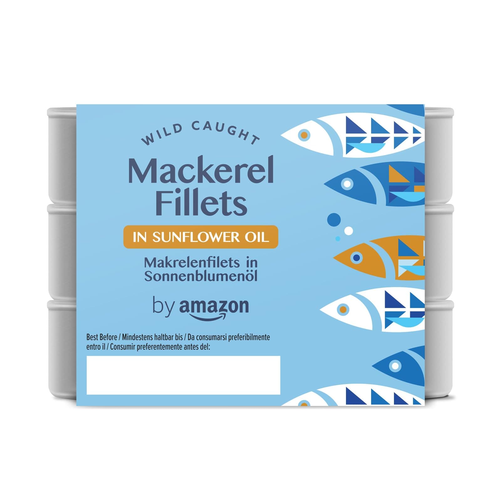 by Amazon Makrelenfilets In Sonnenblumenöl, 3x125g 375 g (Packung mit 1)