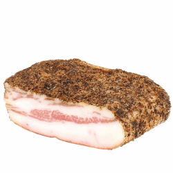 Delikatess Express | Guanciale luftgetrocknet - Schweinebacke aus Italien, traditionell gewürzt mit Pfeffer - für Amatriciana- und Carbonara 450 g 450g 450.0 Angebot bei HelloDeals