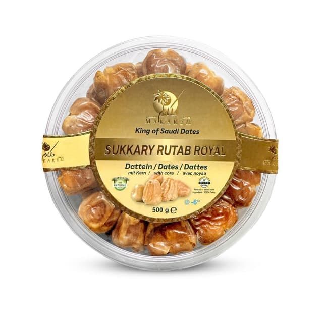 Makarem® Sukkari Rutab Royal Datteln Premium Sukkary 2Kg (4x500g) | 100% frische Ernte | Saudi Arabien | OHNE Zusatzstoffe 2Kg (4x500g) -28%