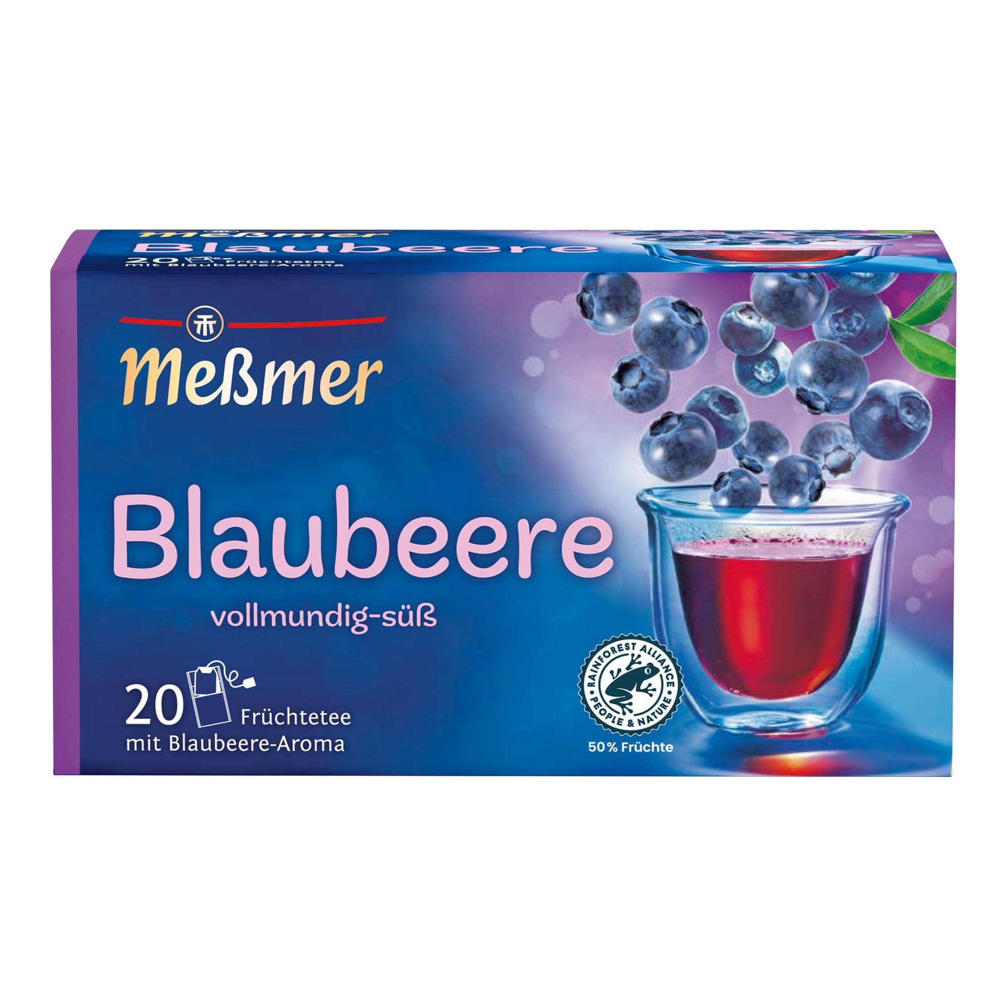 Meßmer Blaubeere | 20 Teebeutel | Glutenfrei | Laktosefrei | Vegan