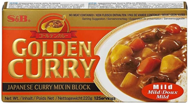 S&B Golden Curry mild – Japanische Gewürzmischung zur Zubereitung von Curry-Gerichten – 1 x 220 g Golden Curry, mild 220 g (1er Pack)