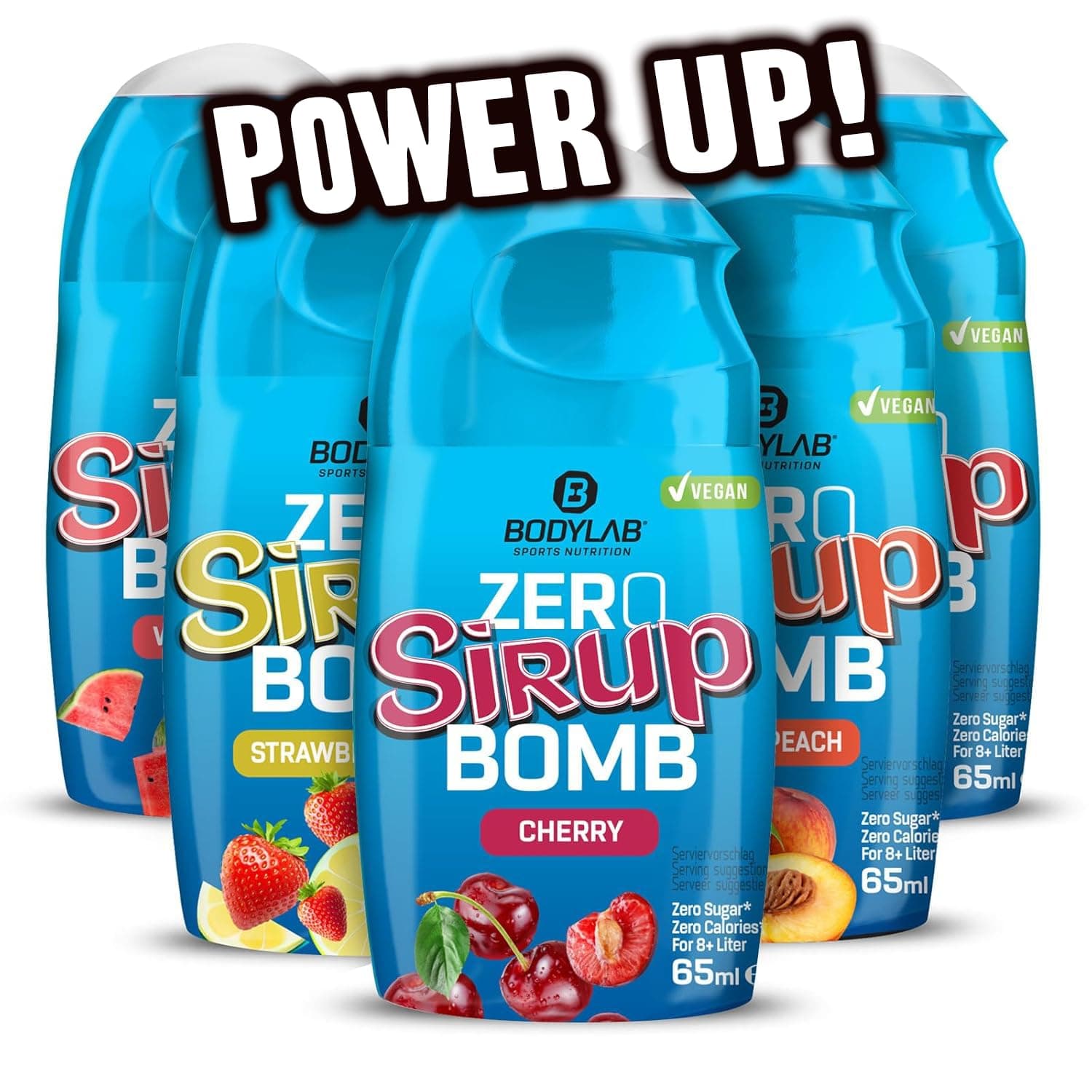Bodylab24 ZERO Sirup BOMB Mixed Box 1, 5 x 65ml, zuckerfrei und praktisch ohne Kalorien, mit nur 1kcal je 100ml Wasser-Sirup-Mischung, hochkonzentriert, für 8 l Fertiggetränk Mixed Box 1 65 ml (5er Pack)