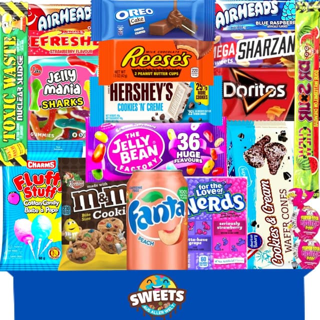 Amerikanische Süßigkeiten Box mit leckeren USA Snacks - Süßigkeiten aus aller Welt - American Candy Box von Sweets aus aller Welt (Groß) XL
