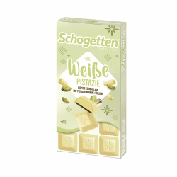 Schogetten Weiße Pistazie I weiße Schokolade mit Pistaziencreme Füllung I 100 g Schokoladentafel I praktisch einzeln portioniert Angebot bei HelloDeals