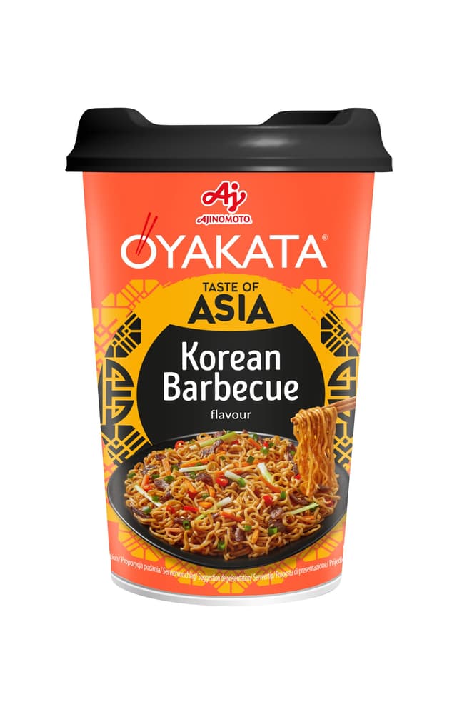 OYAKATA Instant-Nudelbecher Korean BBQ 93 g I Koreanischer Grillgeschmack & süß-würzige Sojasoße I Fertigmahlzeit in 3 Minuten I Perfekt für unterwegs & Zuhause I Authentische japanische Ramen-Nudeln
