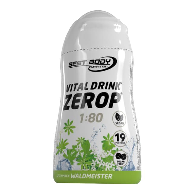 Best Body Nutrition Vital Drink ZEROP - Waldmeister, Original Getränkekonzentrat - Sirup - zuckerfrei, 1:80 ergibt 19 Portionen Fertiggetränk, 48 ml (1er Pack) Waldmeister 48 ml (1er Pack)