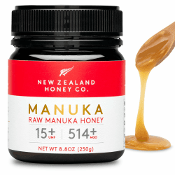 New Zealand Honey Co. Manuka Honig MGO 514+ / UMF 15+ | Aktiv und Roh - Hergestellt in Neuseeland - Zertifiziertem Methylglyoxal Gehalt - 250g - Manuka Honig 550 - Raw Honey - Rohhonig 250 g (1er Pack) Angebot bei HelloDeals