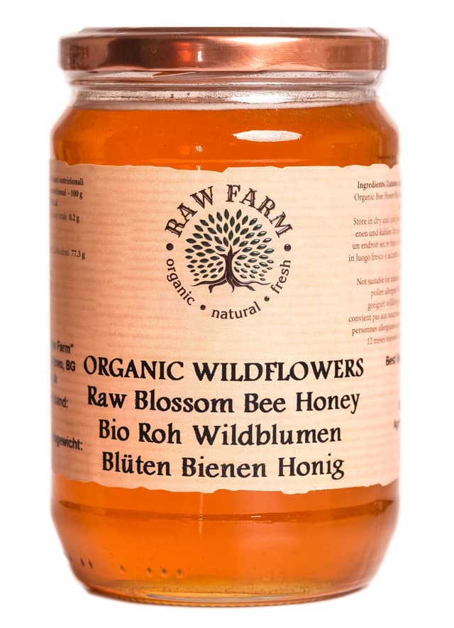 900g roher Bio-Wildblumenhonig, direkt vom Imker - Raw Farm WildblumenHonig 900 g (1er Pack)