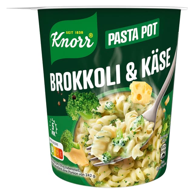 Knorr Pasta Snack Pot Brokkoli & Käse leckere Instant Nudeln fertig in nur 5 Minuten 8x 62 g Brokkoli & Käse 62 g (8er Pack)