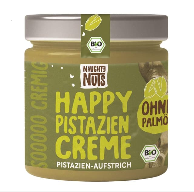 Naughty Nuts Happy Pistazien Crem – Vegane, 100% Natürlich, Ohne Palmöl & Zucker - 200 g