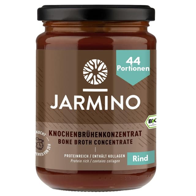 JARMINO Bio Knochenbrühe Konzentrat vom Rind, aus Deutschland, 440g (44 Portionen), Reich an Bio-Kollagen Rind 440 g (1er Pack)