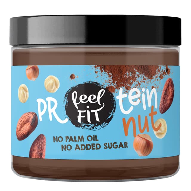 Feel fit Protein nut Kakao-Haselnuss-Aufstrich, ohne Zuckerzusatz, ohne Palmöl, Proteincreme 17%, 200g Protein NUT creme 200g 200g