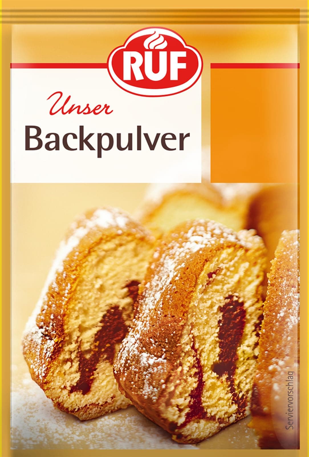 RUF Backpulver, Backtriebmittel für Kuchen, Brötchen, Waffeln und Plätzchen, Abflussreiniger natürlich, Haushaltsmittel zur Reinigung, glutenfrei und vegan, 6x15g 90 g (1er Pack) klassisch