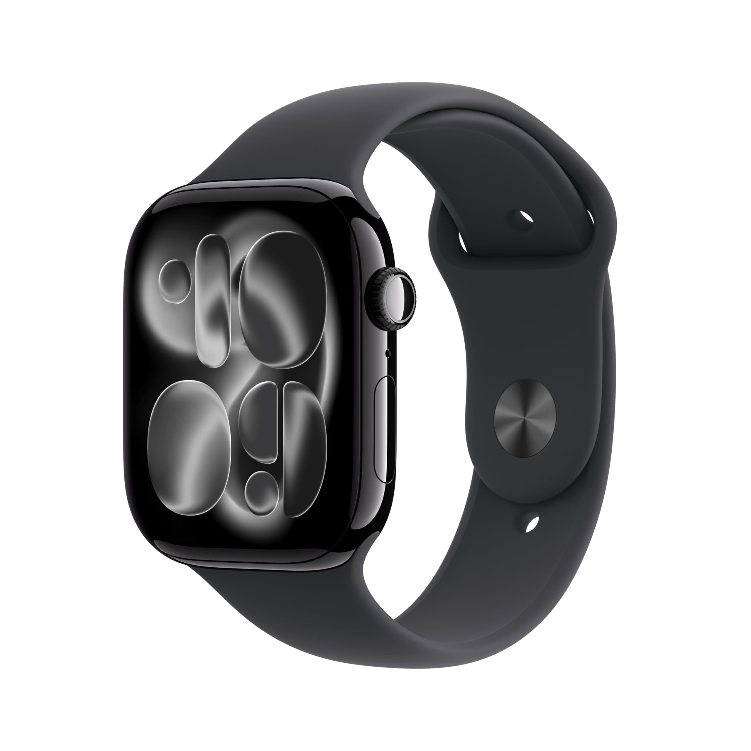 Apple Watch Series 11 GPS 46 mm Smartwatch mit Aluminiumgehäuse in Diamantschwarz und Sportarmband in Schwarz (M/L). Schlafindex, Fitnesstracker, Gesundheitstracking, Always-On Display, Wasserschutz M/L 46 mm Gehäuse Diamantschwarz/Schwarz