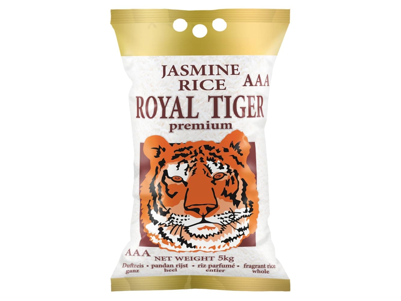 [ 5kg ] ROYAL TIGER Jasmin Duftreis / Jasmin Reis, ganz / Jasmine Rice AAA 5 kg (1er Pack)