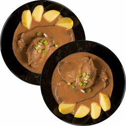 WURSTBARON® Gourmet-Mahlzeit, Fertiggericht wie selbst gekocht, geschmorte Ochsen-Bäckchen, Gulasch, Sauerbraten, Tafelspitz oder Thai Curry Pute, wie frisch zubereitet (2 Portionen, Tafelspitz) Tafelspitz 2 Portionen Angebot bei HelloDeals