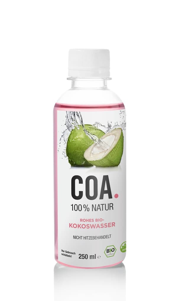 COA. Rohes Bio-Kokoswasser (12x250ml) inkl. Einwegpfand * Unbehandelt * Vegan * Glutenfrei * Isotonisch * Gesund * Nicht ultrahocherhitzt oder pasteurisiert EINWEG 250 ml (12er Pack)