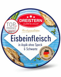 DREISTERN Eisbeinfleisch in feinem Aspik 200g I Ohne Speck & Schwarte I Herzhafte Spezialität in recyclebarer Konservendose I Lange Haltbarkeit dank natürlicher Konservierung I Hausmacher Qualität 200 g (1er Pack) Angebot bei HelloDeals
