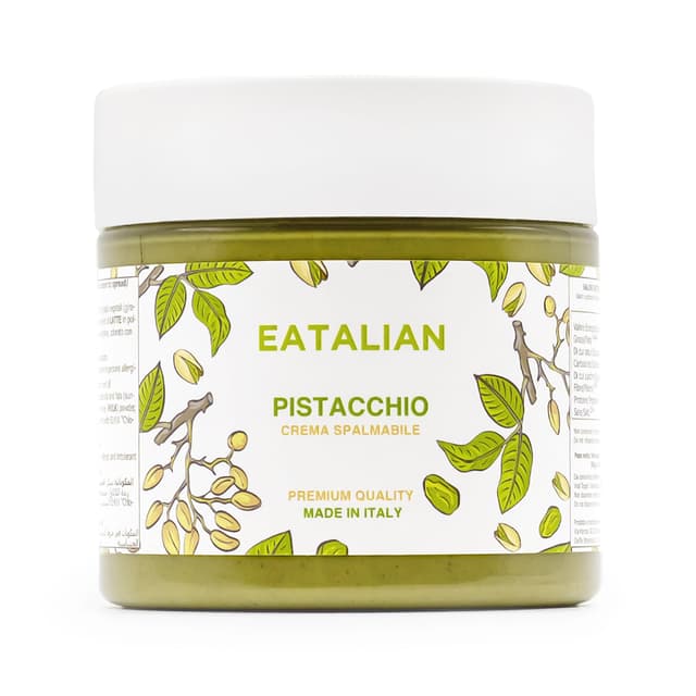 EATALIAN by AMZ BETTER Pistaziencreme, Köstliche streichfähige Creme mit Süßem und Einzigartigem Geschmack, Ideal auf Brot, Perfekt mit Eis, Hervorragend für Dubai Chocolate, 200 gr Made in Italy KLASSISCH 200 g (1er Pack)