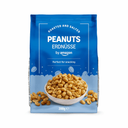 by Amazon Geröstete und gesalzene Erdnüsse, 200 g, 1 Packung 200 g (1 er Pack) Angebot bei HelloDeals