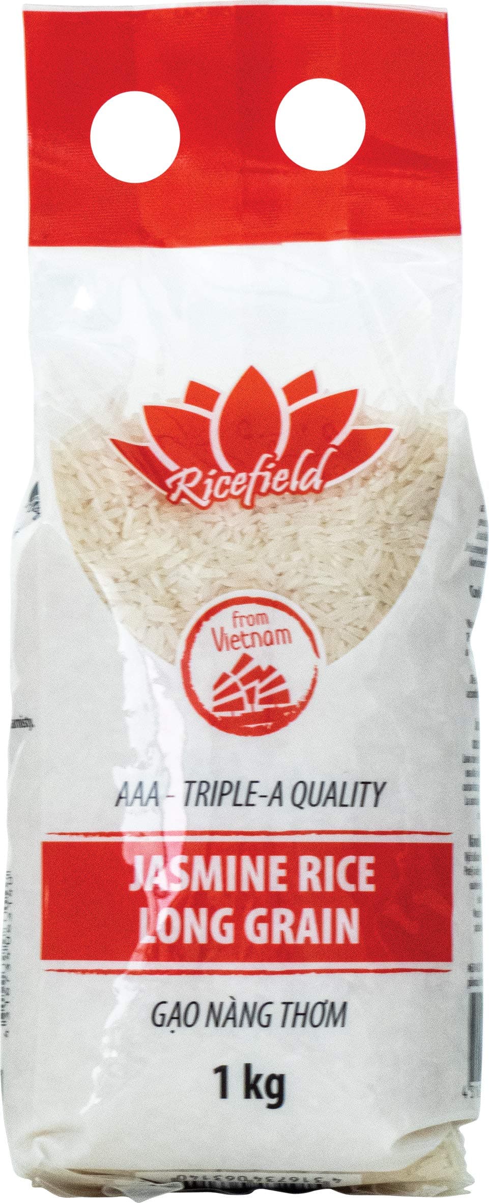 RICEFIELD Jasminreis 100%, Langkorn, 1 kg 1 kg (1er Pack)